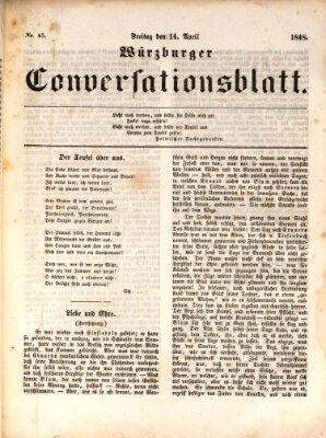 Würzburger Conversationsblatt Freitag 14. April 1848