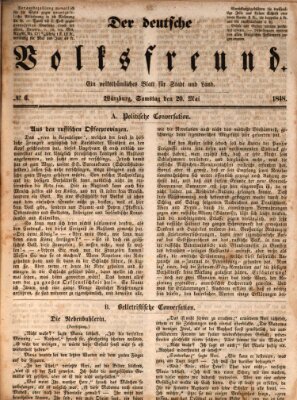 Der deutsche Volksfreund (Würzburger Conversationsblatt) Samstag 20. Mai 1848