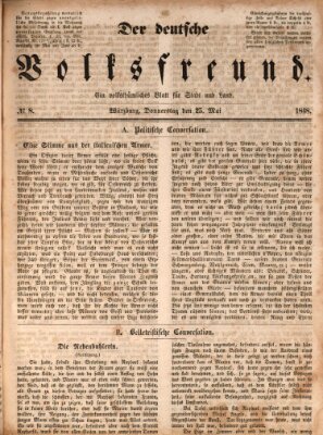 Der deutsche Volksfreund (Würzburger Conversationsblatt) Donnerstag 25. Mai 1848