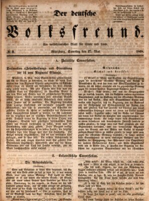 Der deutsche Volksfreund (Würzburger Conversationsblatt) Samstag 27. Mai 1848