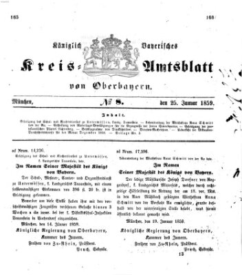 Königlich-bayerisches Kreis-Amtsblatt von Oberbayern (Münchner Intelligenzblatt) Dienstag 25. Januar 1859