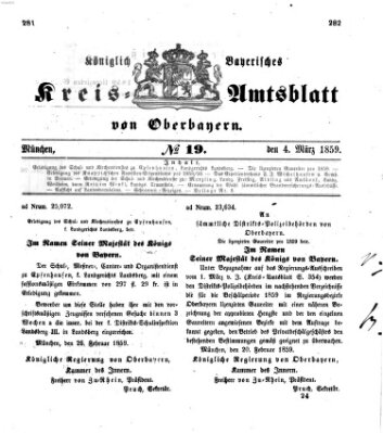 Königlich-bayerisches Kreis-Amtsblatt von Oberbayern (Münchner Intelligenzblatt) Freitag 4. März 1859