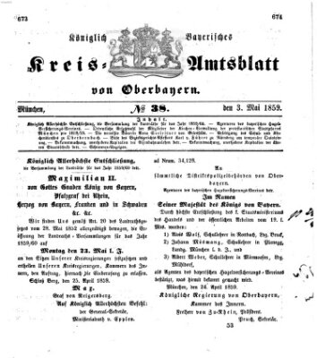 Königlich-bayerisches Kreis-Amtsblatt von Oberbayern (Münchner Intelligenzblatt) Dienstag 3. Mai 1859