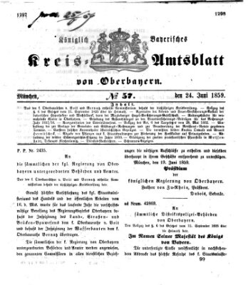 Königlich-bayerisches Kreis-Amtsblatt von Oberbayern (Münchner Intelligenzblatt) Freitag 24. Juni 1859