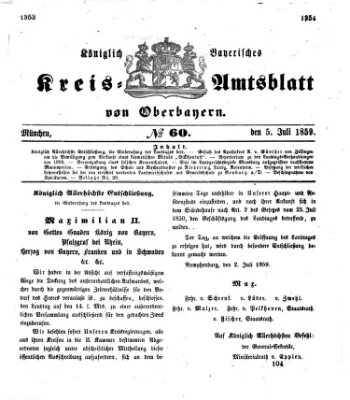 Königlich-bayerisches Kreis-Amtsblatt von Oberbayern (Münchner Intelligenzblatt) Dienstag 5. Juli 1859