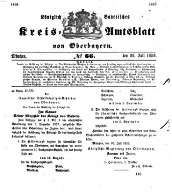 Königlich-bayerisches Kreis-Amtsblatt von Oberbayern (Münchner Intelligenzblatt) Dienstag 26. Juli 1859