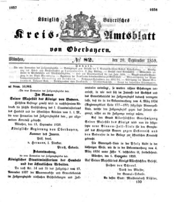 Königlich-bayerisches Kreis-Amtsblatt von Oberbayern (Münchner Intelligenzblatt) Dienstag 20. September 1859