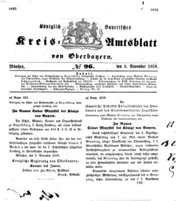 Königlich-bayerisches Kreis-Amtsblatt von Oberbayern (Münchner Intelligenzblatt) Dienstag 8. November 1859