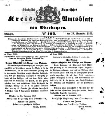 Königlich-bayerisches Kreis-Amtsblatt von Oberbayern (Münchner Intelligenzblatt) Dienstag 29. November 1859