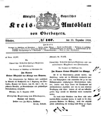 Königlich-bayerisches Kreis-Amtsblatt von Oberbayern (Münchner Intelligenzblatt) Dienstag 13. Dezember 1859