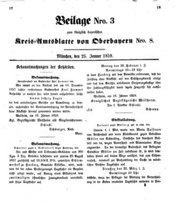 Königlich-bayerisches Kreis-Amtsblatt von Oberbayern (Münchner Intelligenzblatt) Dienstag 25. Januar 1859