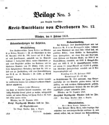 Königlich-bayerisches Kreis-Amtsblatt von Oberbayern (Münchner Intelligenzblatt) Dienstag 8. Februar 1859