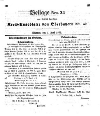 Königlich-bayerisches Kreis-Amtsblatt von Oberbayern (Münchner Intelligenzblatt) Freitag 3. Juni 1859