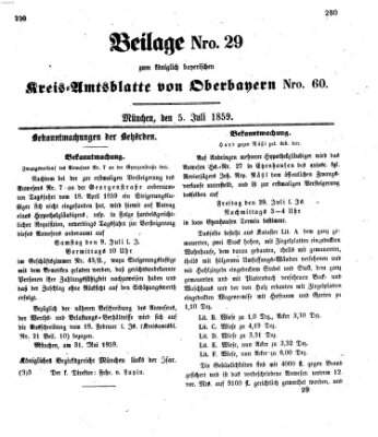 Königlich-bayerisches Kreis-Amtsblatt von Oberbayern (Münchner Intelligenzblatt) Dienstag 5. Juli 1859