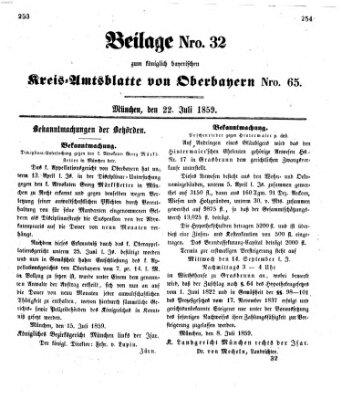 Königlich-bayerisches Kreis-Amtsblatt von Oberbayern (Münchner Intelligenzblatt) Freitag 22. Juli 1859