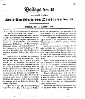 Königlich-bayerisches Kreis-Amtsblatt von Oberbayern (Münchner Intelligenzblatt) Dienstag 11. Oktober 1859