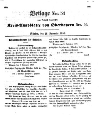 Königlich-bayerisches Kreis-Amtsblatt von Oberbayern (Münchner Intelligenzblatt) Freitag 18. November 1859