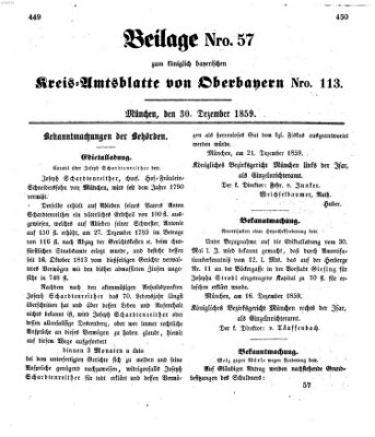 Königlich-bayerisches Kreis-Amtsblatt von Oberbayern (Münchner Intelligenzblatt) Freitag 30. Dezember 1859