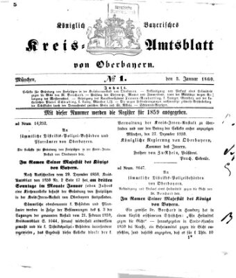 Königlich-bayerisches Kreis-Amtsblatt von Oberbayern (Münchner Intelligenzblatt) Dienstag 3. Januar 1860