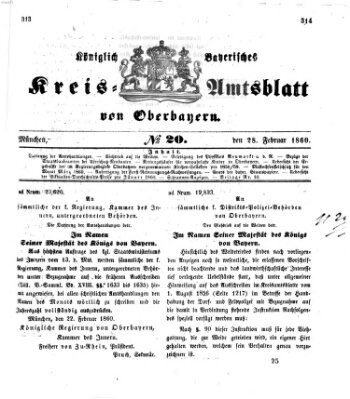 Königlich-bayerisches Kreis-Amtsblatt von Oberbayern (Münchner Intelligenzblatt) Dienstag 28. Februar 1860