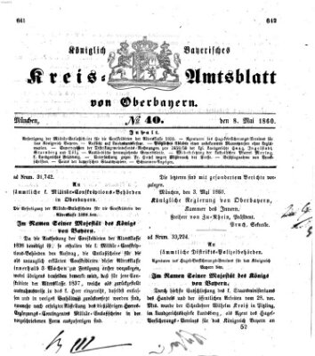 Königlich-bayerisches Kreis-Amtsblatt von Oberbayern (Münchner Intelligenzblatt) Dienstag 8. Mai 1860