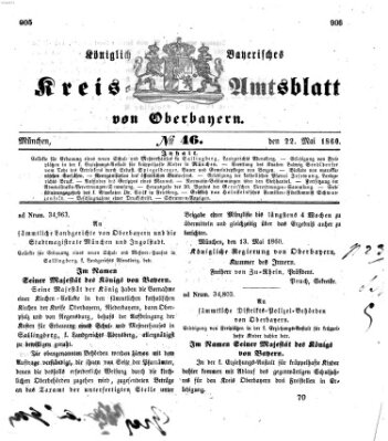 Königlich-bayerisches Kreis-Amtsblatt von Oberbayern (Münchner Intelligenzblatt) Dienstag 22. Mai 1860