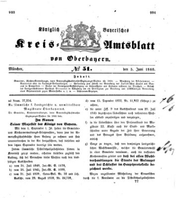 Königlich-bayerisches Kreis-Amtsblatt von Oberbayern (Münchner Intelligenzblatt) Dienstag 5. Juni 1860