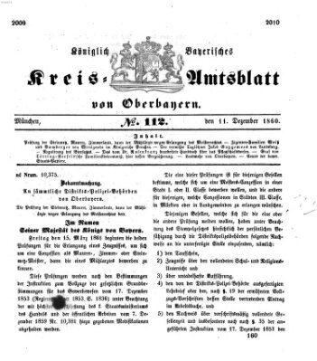 Königlich-bayerisches Kreis-Amtsblatt von Oberbayern (Münchner Intelligenzblatt) Dienstag 11. Dezember 1860