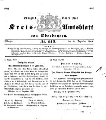 Königlich-bayerisches Kreis-Amtsblatt von Oberbayern (Münchner Intelligenzblatt) Freitag 14. Dezember 1860