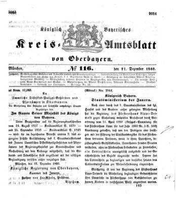 Königlich-bayerisches Kreis-Amtsblatt von Oberbayern (Münchner Intelligenzblatt) Freitag 21. Dezember 1860