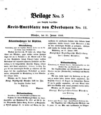 Königlich-bayerisches Kreis-Amtsblatt von Oberbayern (Münchner Intelligenzblatt) Dienstag 31. Januar 1860