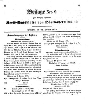 Königlich-bayerisches Kreis-Amtsblatt von Oberbayern (Münchner Intelligenzblatt) Freitag 24. Februar 1860