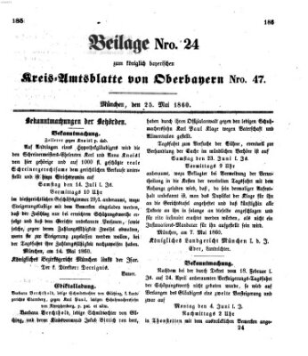 Königlich-bayerisches Kreis-Amtsblatt von Oberbayern (Münchner Intelligenzblatt) Freitag 25. Mai 1860