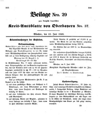 Königlich-bayerisches Kreis-Amtsblatt von Oberbayern (Münchner Intelligenzblatt) Freitag 22. Juni 1860