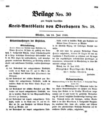 Königlich-bayerisches Kreis-Amtsblatt von Oberbayern (Münchner Intelligenzblatt) Dienstag 26. Juni 1860