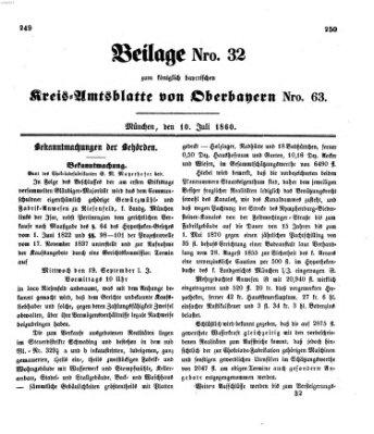 Königlich-bayerisches Kreis-Amtsblatt von Oberbayern (Münchner Intelligenzblatt) Dienstag 10. Juli 1860