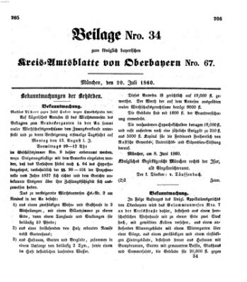 Königlich-bayerisches Kreis-Amtsblatt von Oberbayern (Münchner Intelligenzblatt) Freitag 20. Juli 1860