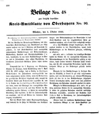 Königlich-bayerisches Kreis-Amtsblatt von Oberbayern (Münchner Intelligenzblatt) Freitag 5. Oktober 1860