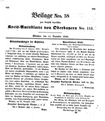 Königlich-bayerisches Kreis-Amtsblatt von Oberbayern (Münchner Intelligenzblatt) Freitag 14. Dezember 1860