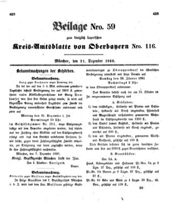 Königlich-bayerisches Kreis-Amtsblatt von Oberbayern (Münchner Intelligenzblatt) Freitag 21. Dezember 1860