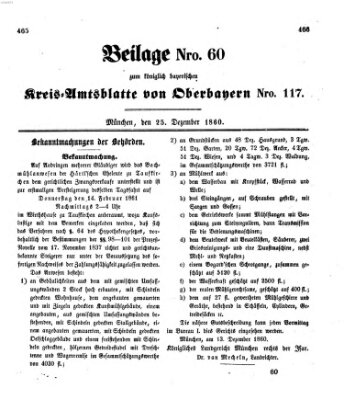 Königlich-bayerisches Kreis-Amtsblatt von Oberbayern (Münchner Intelligenzblatt) Dienstag 25. Dezember 1860