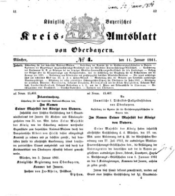 Königlich-bayerisches Kreis-Amtsblatt von Oberbayern (Münchner Intelligenzblatt) Freitag 11. Januar 1861