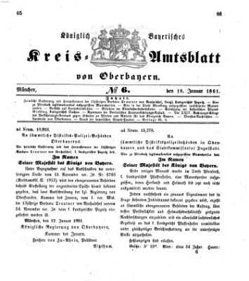 Königlich-bayerisches Kreis-Amtsblatt von Oberbayern (Münchner Intelligenzblatt) Freitag 18. Januar 1861