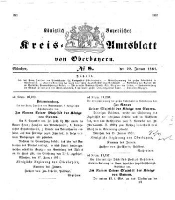 Königlich-bayerisches Kreis-Amtsblatt von Oberbayern (Münchner Intelligenzblatt) Dienstag 22. Januar 1861