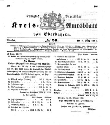 Königlich-bayerisches Kreis-Amtsblatt von Oberbayern (Münchner Intelligenzblatt) Dienstag 5. März 1861