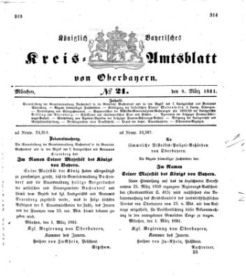 Königlich-bayerisches Kreis-Amtsblatt von Oberbayern (Münchner Intelligenzblatt) Freitag 8. März 1861