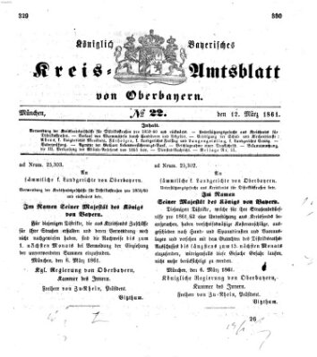 Königlich-bayerisches Kreis-Amtsblatt von Oberbayern (Münchner Intelligenzblatt) Dienstag 12. März 1861