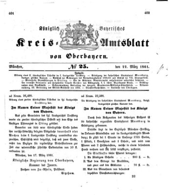 Königlich-bayerisches Kreis-Amtsblatt von Oberbayern (Münchner Intelligenzblatt) Freitag 22. März 1861