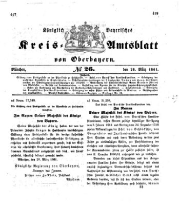 Königlich-bayerisches Kreis-Amtsblatt von Oberbayern (Münchner Intelligenzblatt) Dienstag 26. März 1861