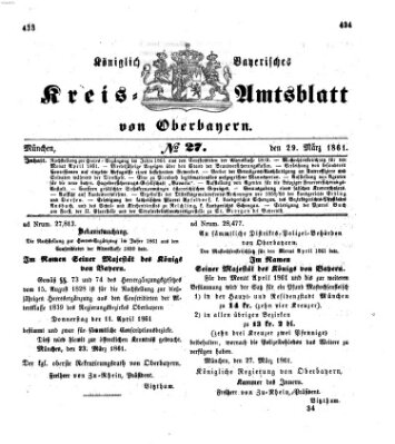 Königlich-bayerisches Kreis-Amtsblatt von Oberbayern (Münchner Intelligenzblatt) Freitag 29. März 1861